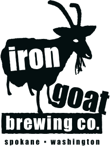 black and white logo with goat