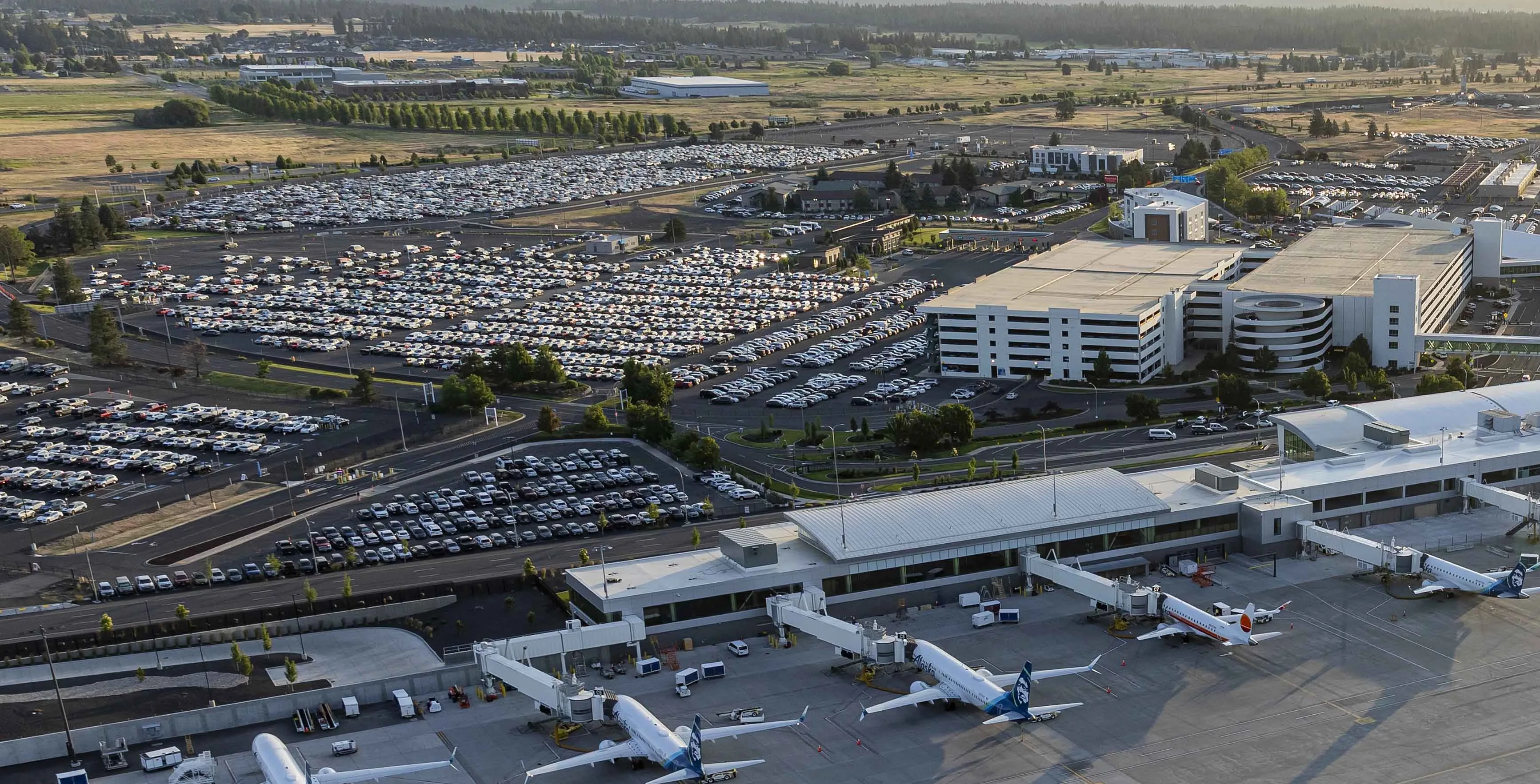 Spokane Airport parking lot