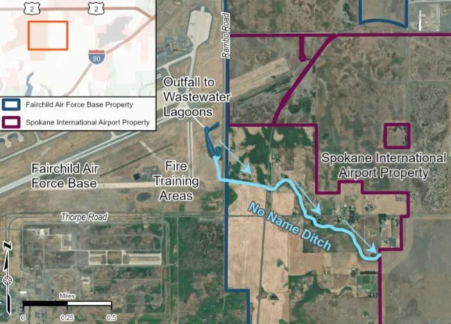 map of outfall to wastewater lagoons